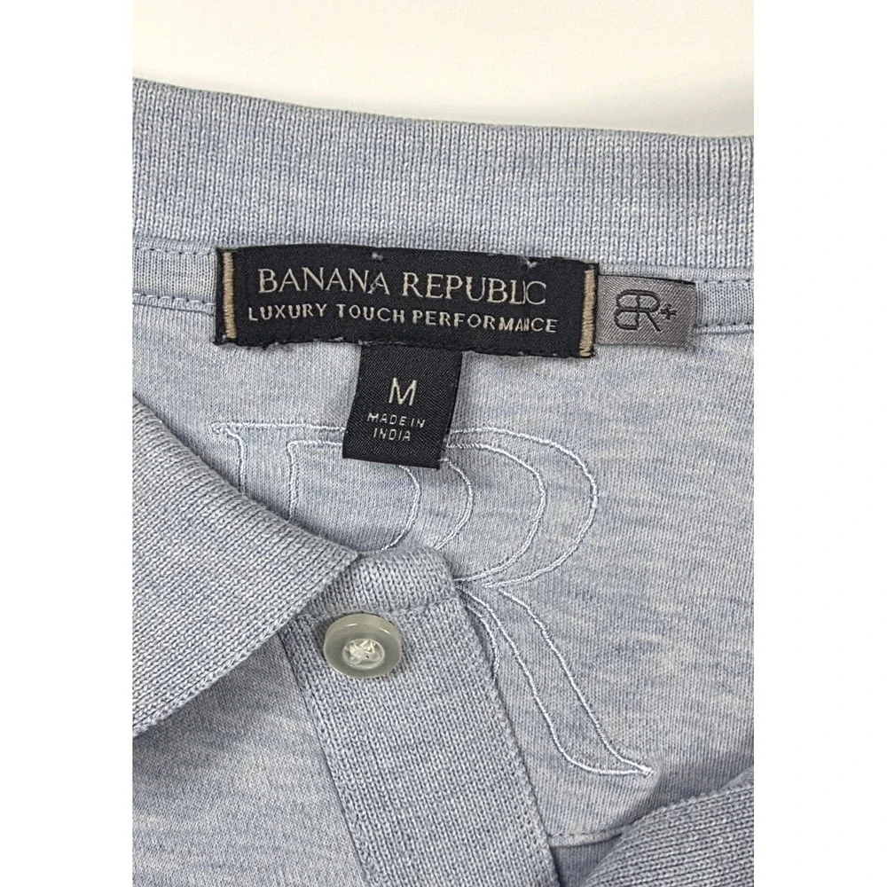 Banana Republic Luxury Touch Performance Gray 1/4 Button S/S‎ Polo Men's Size M